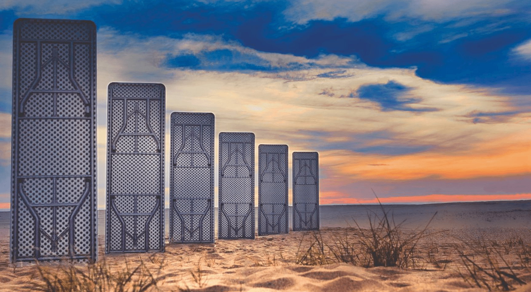 Tables on the beach